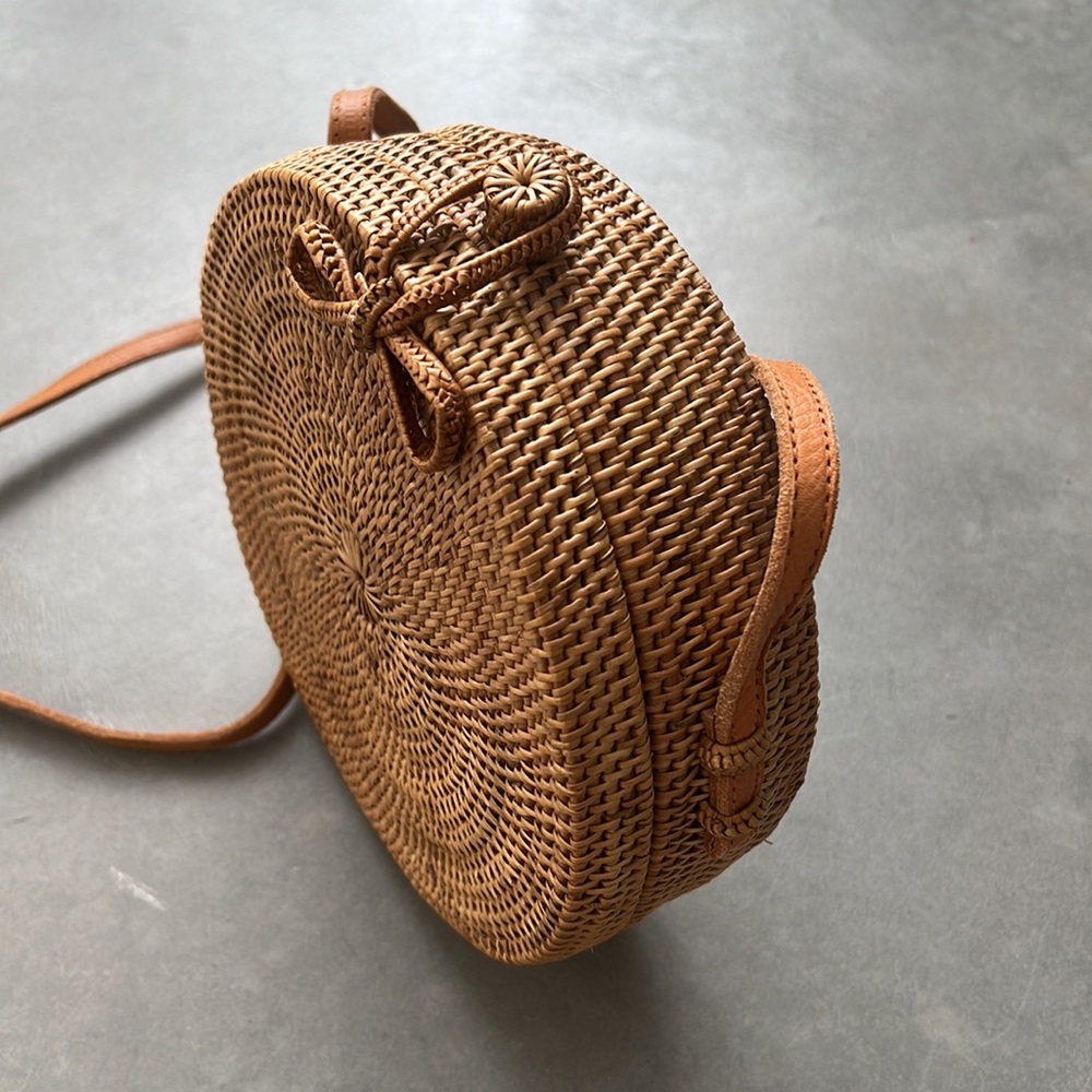 Handwoven Rattan Crossbody Bag - Picture 3 of 5